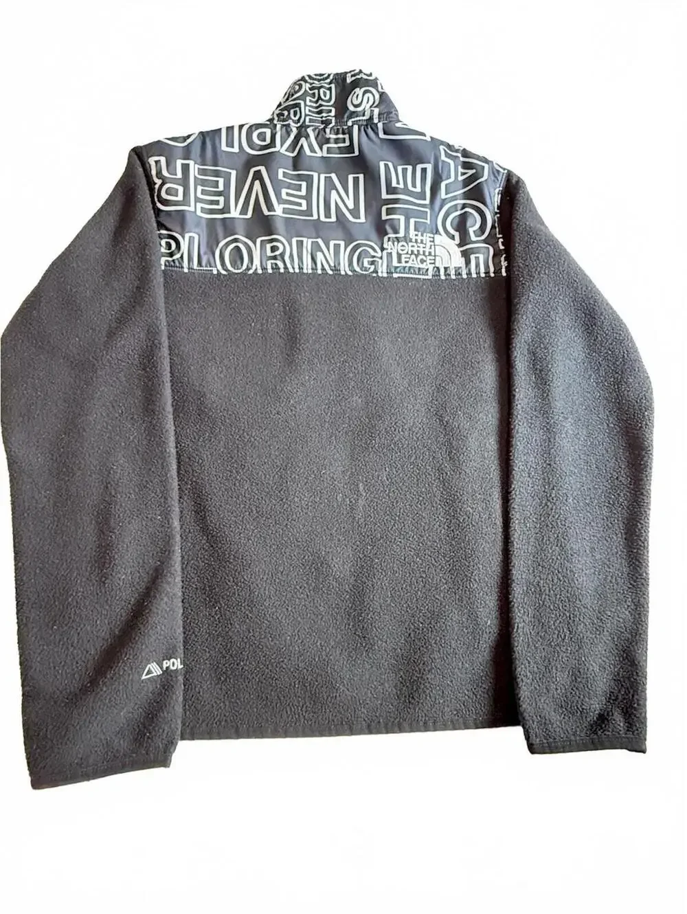 The North Face Teen Denali Jacket TNF Black TNF Marker Logo Print L